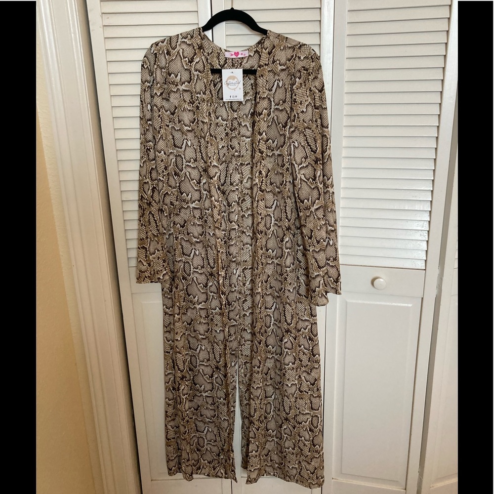 Snakeskin print kimono- never worn